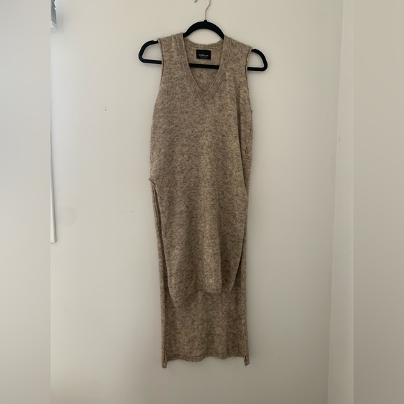 ZARA long knit v-neck vest - wool blend - size Small - Picture 5 of 6